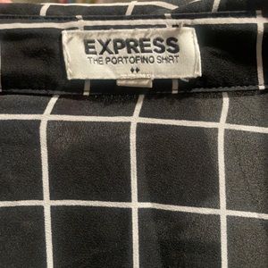 Express grid pattern button up